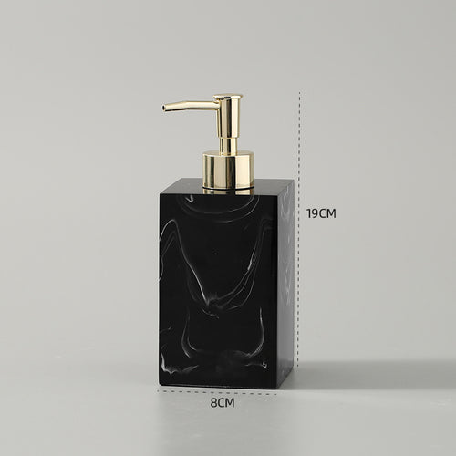 LNS ClearFlow black and gold refillable lotion bottle