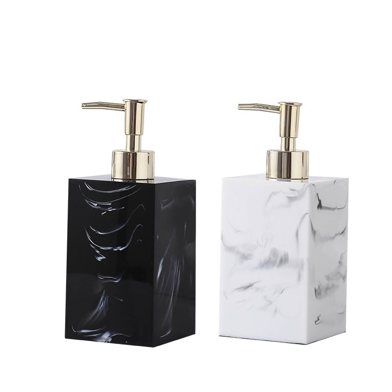 -LNS ClearFlow white and gold luxury bathroom dispenser
-LNS ClearFlow black and gold refillable lotion bottle