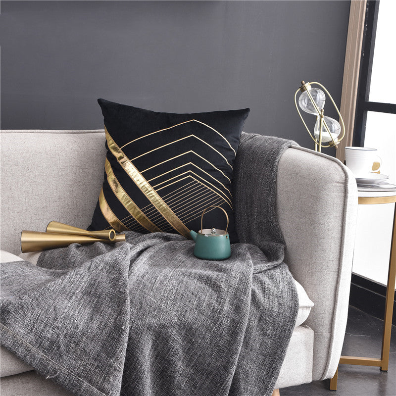 LNS cushion 45x45 black modern decorative pillow luxury style