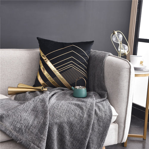 LNS cushion 45x45 black modern decorative pillow luxury style